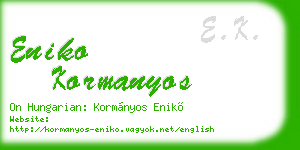 eniko kormanyos business card